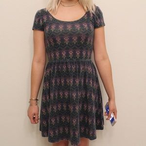Printed Cotton Short Sleeve Dress